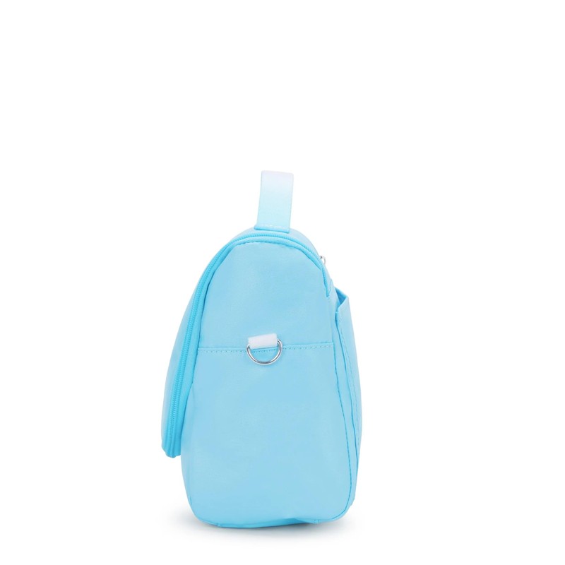 Kipling New Kichirou Metallic Lunch Bag Sea Blue Met