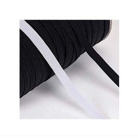 Lclock Rubber, Flat Rubber, Handicraft Rubber, Handmade Rubber, Pain-Resistant, Lace, Flat Type, Rubber, Commercial Use, Handicraft, Soft, Handmade, Sewing Material, White, Black, Black, White, Fashionable, DIY, Elastic Line, For Hats, 32.4 ft (100 m/200