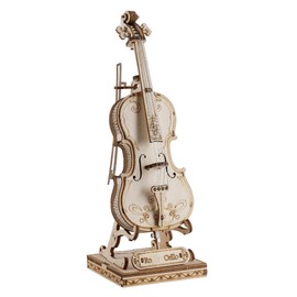 ROBOTIME - Kits de construcción de madera para niños, rompecabezas de madera 3D, kit de modelo de violonchelo para construir juguetes para niñas