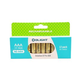 OLIGHT B Pro AAA Rechargeable NiMH Batteries, 12-Count Pack, 950mAh High Capacity, Battery Voltage 1.2V, Ideal for Everyday Devices, Eco-Friendly