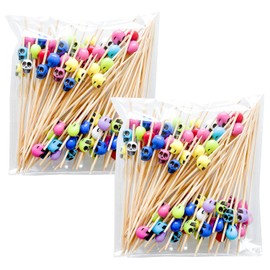 200 Pieces Skull Toothpicks Cocktail Picks Chopsticks Cocktail Picks Decorations Pearl Cocktail Picks Finger Food Picks Fruit Cocktail Picks Party Toothpicks