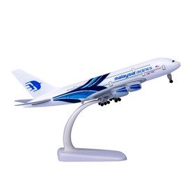 Bswath Model Airplane 1:300 Scale Model Malaysia Airbus 380 Model Plane Metal Alloy Model for Gift and Decoration
