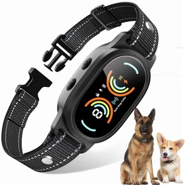 Dog Bark Collar, Rechargeable Bark Collar for Large Dog, Medium Dog and Small Dog, IP67 Waterproof Anti Barking Collar Dogs with Adjustable Sensitivity(Matte Black)