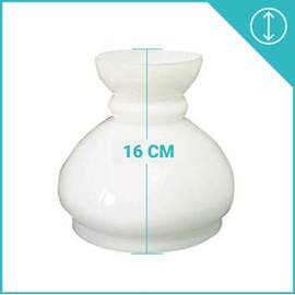LUMIS Glass Oil Lamp Cowl Lampshade Cover, Width at Base:14.5cm Dia. (5¾"), White