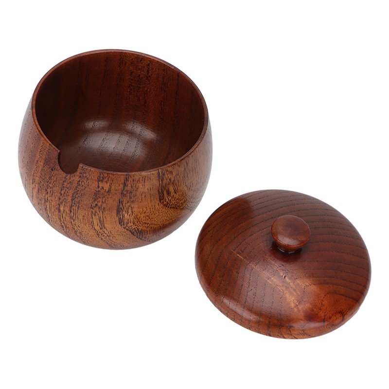 Sour Jujube Wood Condiment Jar Japanese Safe Dustproof Classic Flip