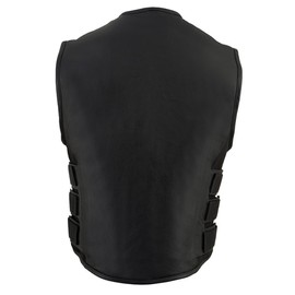Milwaukee Leather Men's Classic Collarless Motorcycle Biker Rider Leather Vest |MLM|SH - 4X-Large