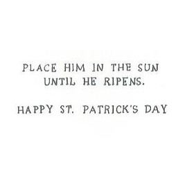 IN Honor of St. Patricks Day, I'm Giving You a Little Green Man. (SP)