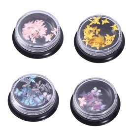 WOONEKY 4pcs Art Stickers Assorted Butterfly Decorations for Manicure Safe Material Easy to Apply for Home and Salon Use