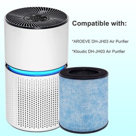 Lhari MK03 Air Filter Replacement, Compatible with AROEVE MK03 / DH-JH03 and POMORON MJ003H Air Purifier, 2-Pack