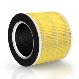 HSIAMEN RP-AP088-F1 Compatible with RENPHO Air Purifier Replacement Filter RP-AP088W RP-AP088 RP-AP088B, 5-Stage H13 True HEPA Filters w/Activated Carbon Filtration for Pet Allergy, Yellow 1-Pack