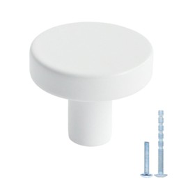 HANIHUA 10 Pack White Cabinet Knobs Dresser Knobs, Solid Kitchen Cabinet Knobs Drawer Knobs, Metal White Knob for Cabinets and Drawers