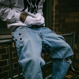 Hip Hop Wallet Chain for Men Jeans Pocket Belt Chain White Red Disco Rhinestone Beads Hip Hop Jewelry Gifts Goth Accessories for Women Men