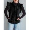 Cicy Bell Womens Ruffle Cap Sleeve Puffer Vests Quilted Trendy