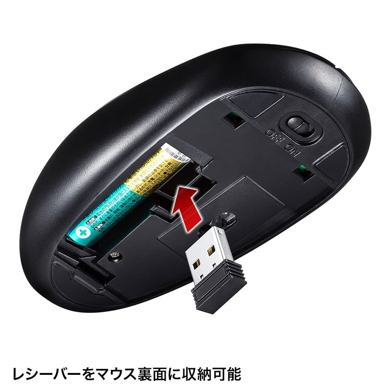 Sanwa Supply NT-WL23SETBK Wireless Mouse Set, Quiet, USB A Connection,