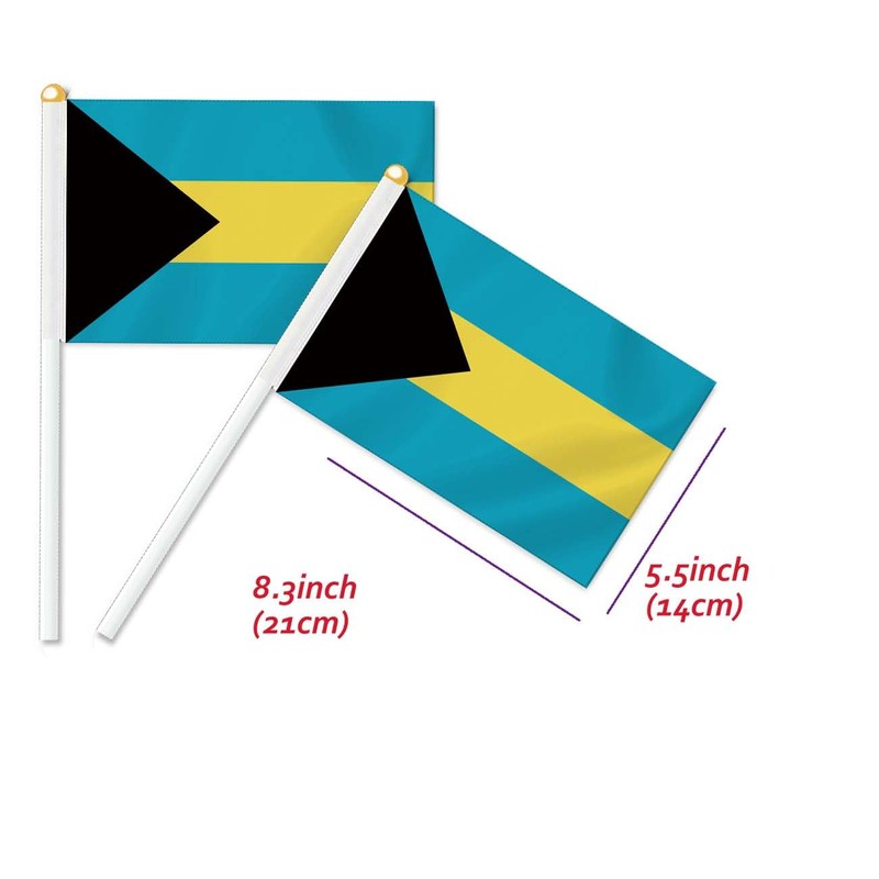 10 PCS Bahamas Handheld Small Flag, Bahamians Hand held Mini
