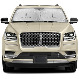 iPick Image for - Lincoln Navigator Universal Fit 34" W x 30" L Dual Panels Easy Folding Windshield Sun Shade