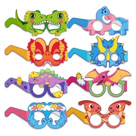 Gafas De Fiesta Dinosaurio 8 Unidades Oem Papel