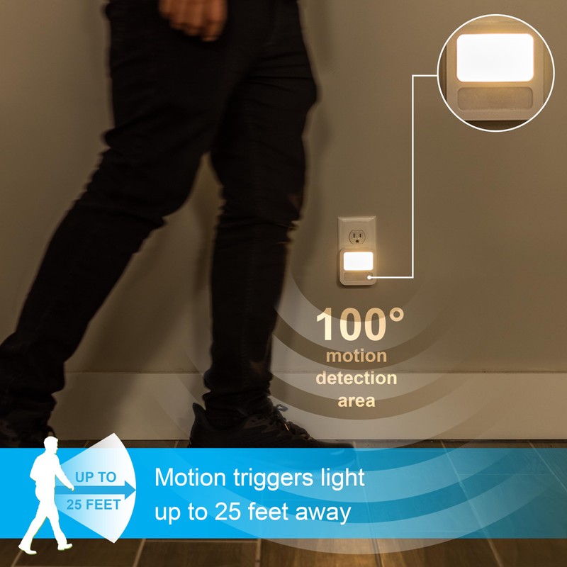 GE LED Motion Sensor Night Light, Plug-In, Dusk-to-Dawn Sensor, 20