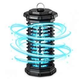 Minimoon Bug Zapper Outdoor 4000V Powerful Electric Mosquito Zapper, 15w Fly Trap Outdoor, IPX4, Corded Fly Zapper for Indoor, Yard, Backyard, Patio, Camping (Black)