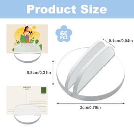 Parastar Pack of 60 Place Card Holders, Acrylic Playing Card Holders, Menu Card Holder, Board Game Pieces, Transparent Photo Holder, Plastic Place Card Holder, Memo Holder for Photos Memos (2 × 0.8 ×