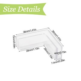 UFURMATE Glass Connector, 24Pcs Plastic L Shaped Glass Connectors Transparent 90 Degree Glass Clamps Rimless Clip Holder for Fixing or DIY Fish Tank, Glass Acrylic Display Cabinet