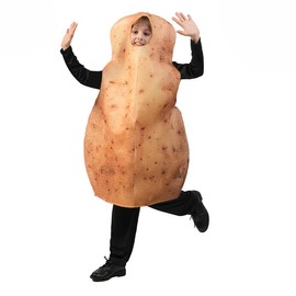 DSplay Potato Costume for Kids Role Play Fun Food Costumes Cosplay Vegetable (3-7 Years Old) Off-White