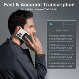 64GB Note Voice Recorder with Transcribe,Mind Mapping & AI Summary,Digital Voice Recorder with App,Audio Recorder for Lectures,Phone Calls,Meetings,Interviews Etc