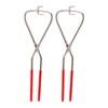 2pcs Dipping Tongs Red Handle Stainless Steel Easy Cleaning Stable