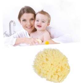 COLLBATH Esponja de Baño Natural 2 Piezas Ultra Suavidad de Esponja Marina Color Caqui para Adultos y Niños Cuidado Corporal Diario
