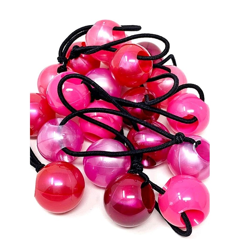 Tara Twinbead Bubble Ponytail Elastics - Pearl Pinks - 10