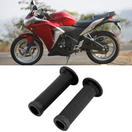 Motorbike Handle Bar Grips Motorcycle Handlebar Grip End, 2Pcs 22mm Universal Vintage Motorcycle Handlebar Grips Star Decor Handle Bar Ends (Black)