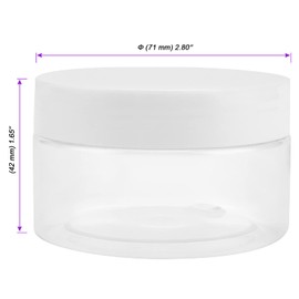 JOIKIT 24 Pack 100ml Clear Plastic Jars with Lids, Wide Mouth Plastic Storage Container Jars with White Lids for DIY Arts Crafts, Beads, Spices, Nuts
