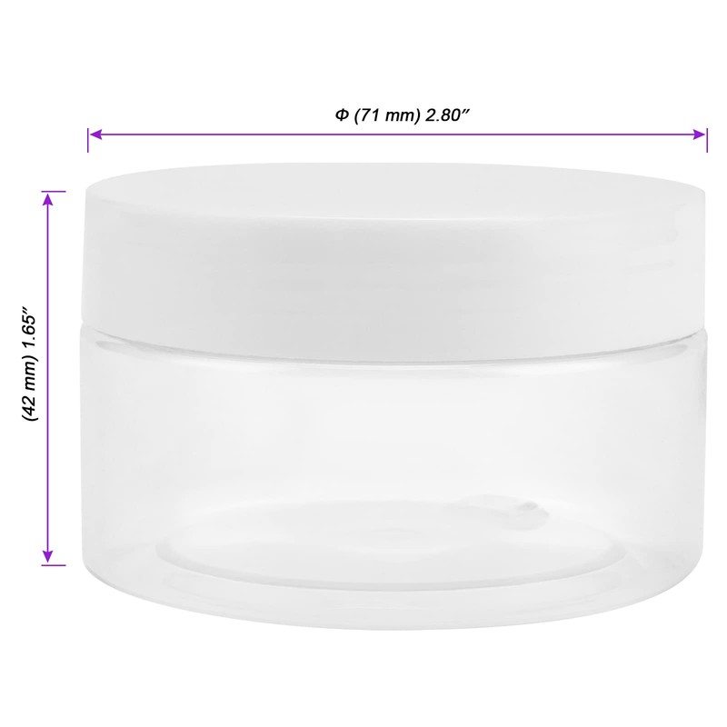 JOIKIT 24 Pack 100ml Clear Plastic Jars with Lids, Wide
