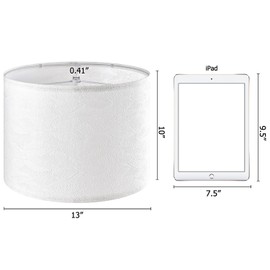 GO&SO Set of 2 Off-White Jacquard Drum Lampshades with Leaf Texture 13x13x10 Inch Lamp Shade(Spider),Luxury Replacement Lamp Shades for Table Lamps,Bedside Lights,Minimalist Décor -Assembly Required