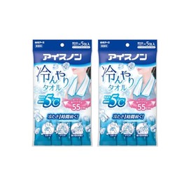[Set of 2] Hakugen Earth Ice Non Cooling Towel, Cooling Sheet, 5 Packets x 2, Summer, Cooling, Heatstroke, Sports, Events