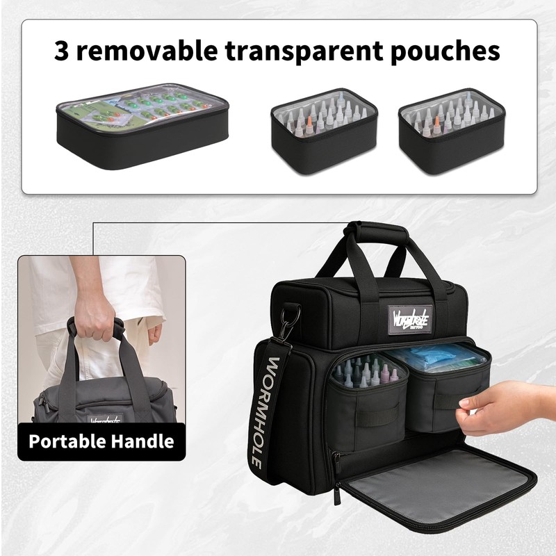 Wormhole Tattoo Case Tattoo Backpack with 3 Inner Removable Pouches