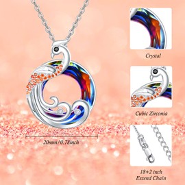 Dreamboat Phoenix Necklace Bird Necklace Sterling Silver Firebird Crystal Pendant Nirvana of Phoenix Jewelry Gifts for Wife Mother