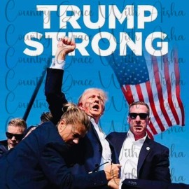 Handmade 20oz Skinny Tumbler Sublimation Transfer Trump Strong Ready To Press