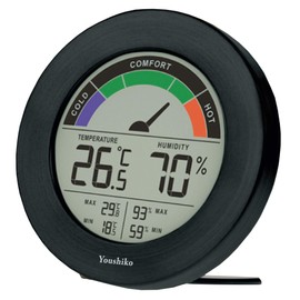 Youshiko Large LCD Digital Thermo-Hygrometer, Indoor Weather Thermometer Hygrometer Gauge, Monitor Temperature Humidity Meter for Home Office Comfort, Min/Max Records (24 Hour Auto Reset)