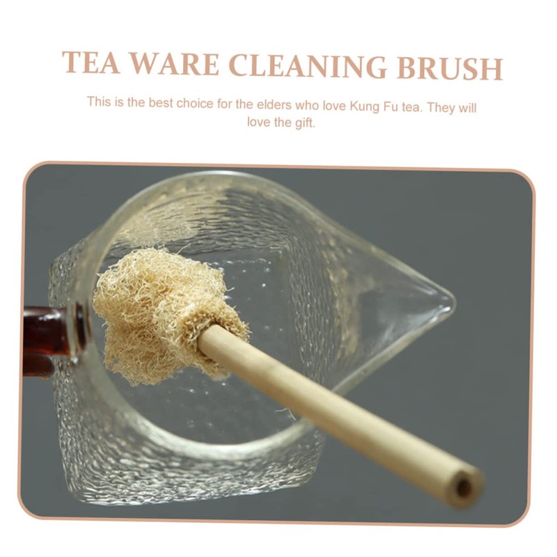 CHILDWEET Loofah Teapot Brush Durable Cup Cleaning Brush with Practical
