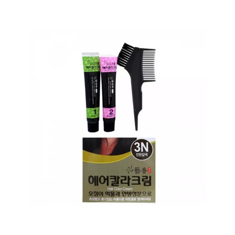 모발색소 윤기있는 한방성분 헤어염색약 3N 진한갈색 Glossy Herbal Hair Dye