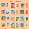 MAGNIKON Magnetic Puzzles Animals and Food, 24 Pieces, 2-Piece Magnetic