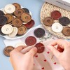 40pcs Round Wood Buttons 4 Holes for Sewing Clothing,Sewing Buttons