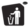 dealzEpic - Black Trash Can Sticker/Waste Garbage Bin Sign -