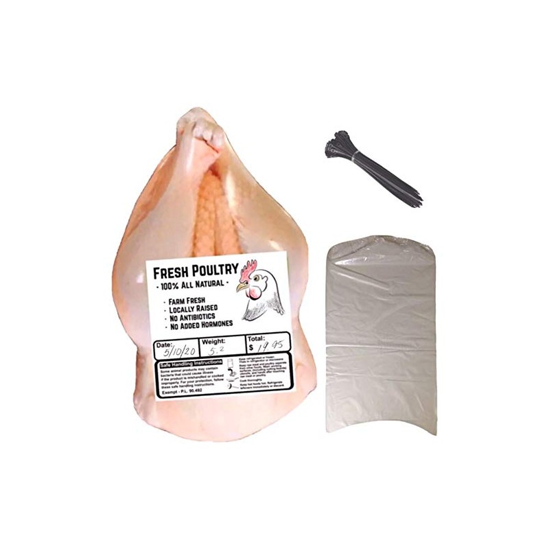 Poultry Shrink Bags- 50 Clear 10"x16" for Chickens or Rabbits