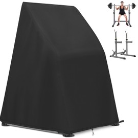 Safipotts Squat Rack Cover, 420D Heavy Duty Waterproof Workout Equipment Cover with Corner Buckles, Fitness Equipment Covers with Drawstring, Black