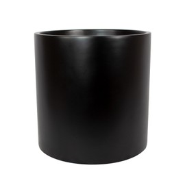 Brea Round Cylinder Fiberglass Planter (D:16" x H:16", Matte Black)