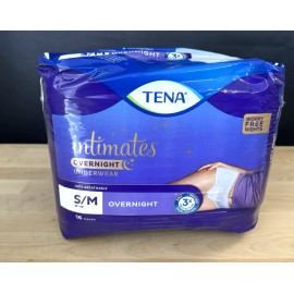 Tena Incontinence Underwear for Women Overnight, Small/Medium (32"-42") 16 Count