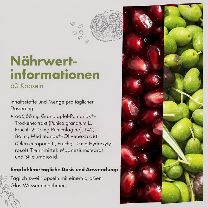 Granatum Plus | Punicalagin Hydroxytyrosol Plus | Pomanox | Mediteanox
