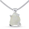 Genuine raw Moonstone gemstone pendant chain necklace, with 925 sterling
